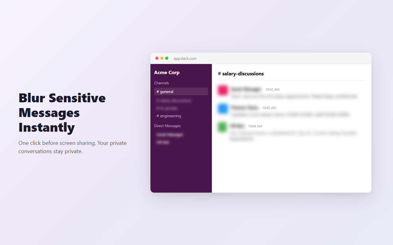 Privacy Blur for Slack screenshot